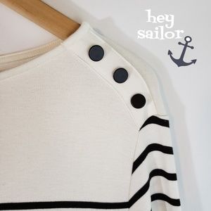 AT Striped button tee